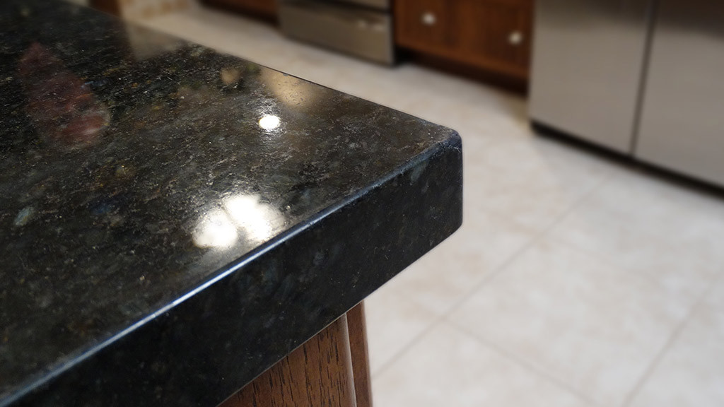 Damaged granite countertop repaired, restored and refinished in Orange County CA